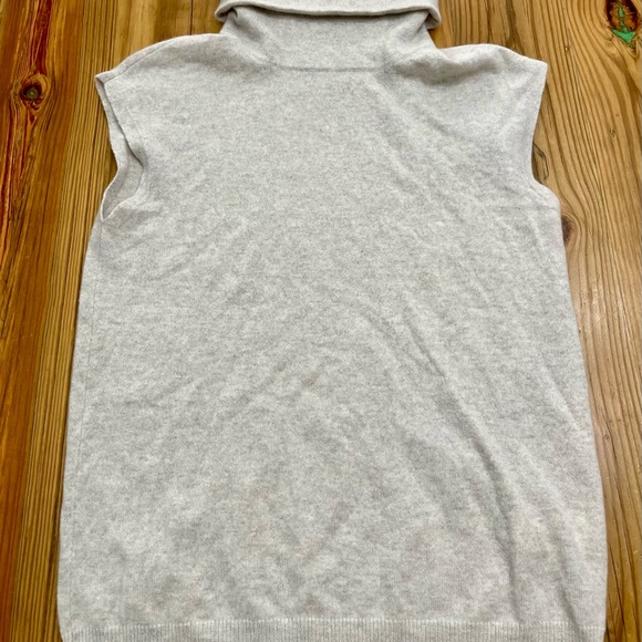 Polo Ralph Lauren 100% Cashmere Turtle Neck Sweater Sleeveless gray Women Medium - Picture 1 of 7